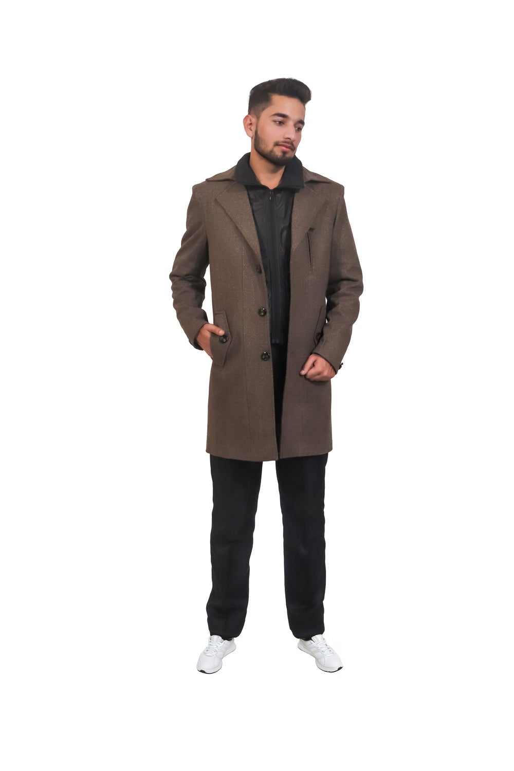 Refined Sophistication: Heritage Tweed Trench Jacket for Men