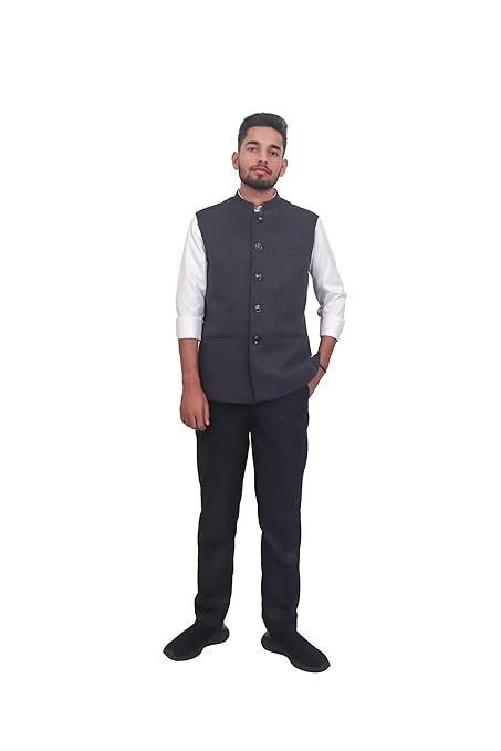 Timeless Elegance: Classic Charcoal Nehru Jacket for Men