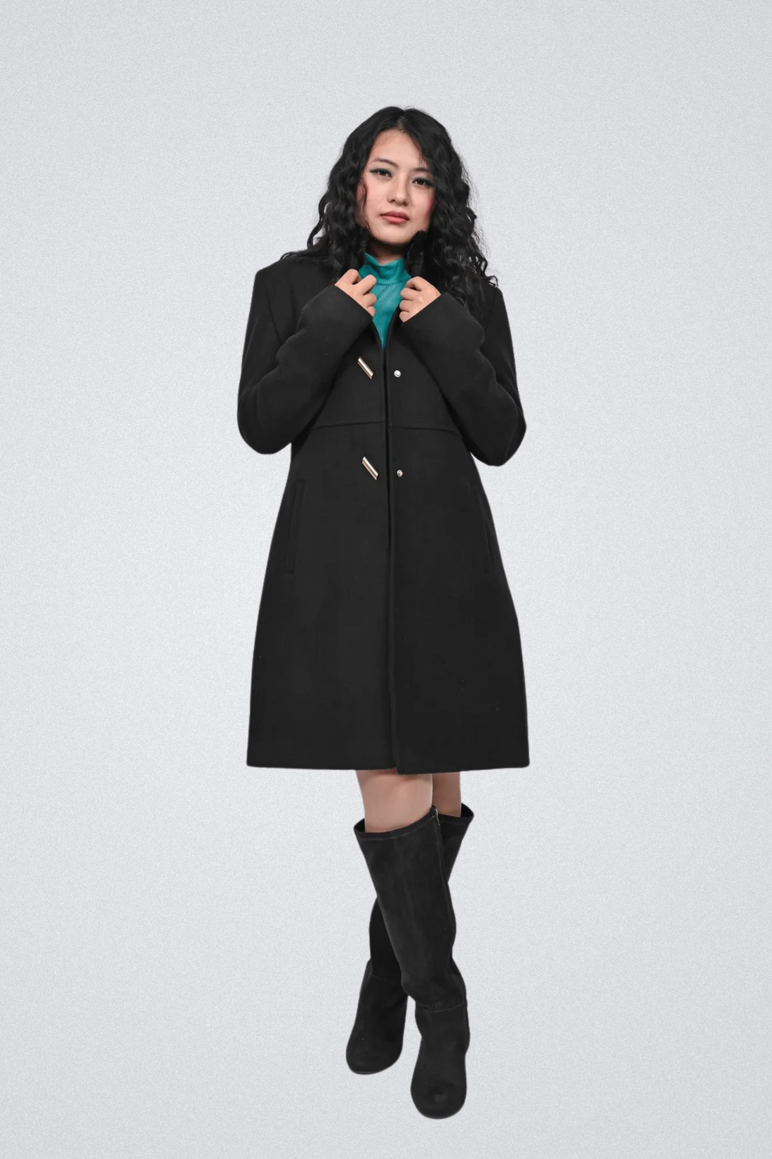 Black Valor Jacket Winter Wear Long Coats for Girls & Women