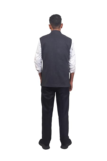 Timeless Elegance: Classic Charcoal Nehru Jacket for Men