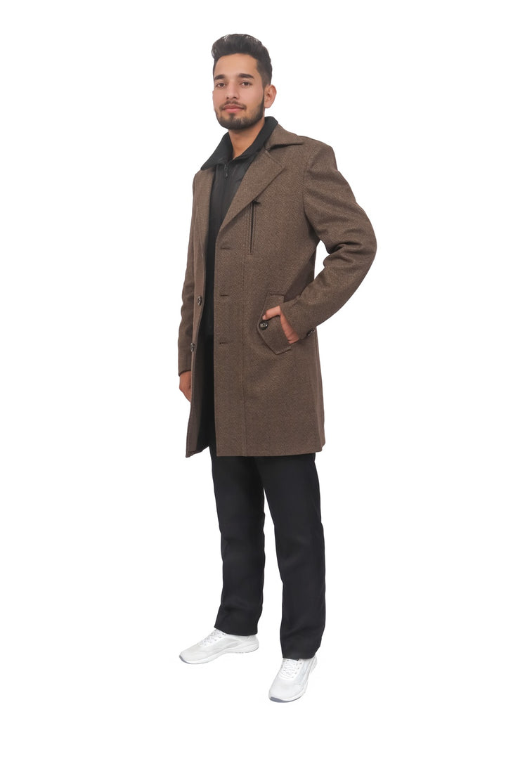 Refined Sophistication: Heritage Tweed Trench Jacket for Men