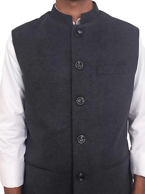 Timeless Elegance: Classic Charcoal Nehru Jacket for Men